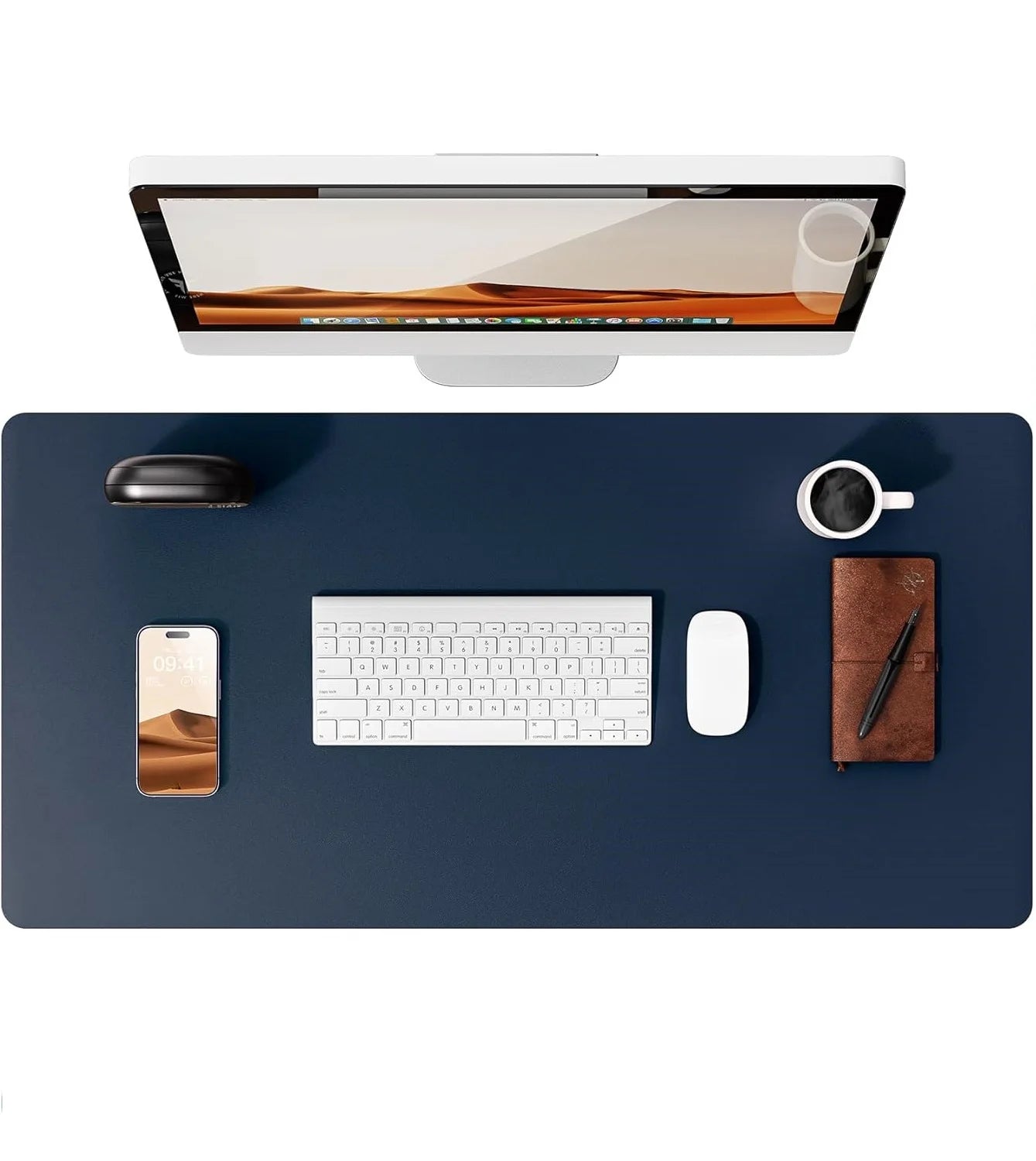 Tappetino Per Mouse Grande In Pelle PU Antiscivolo Per Scrivania E Laptop
