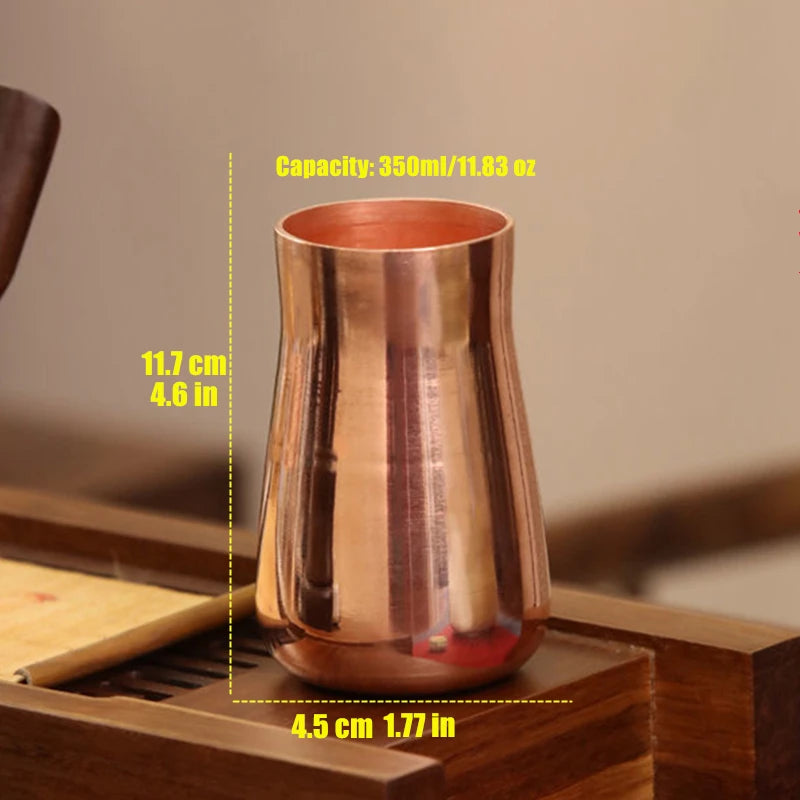 Boccale di latte di birra in rame puro artigianale Creativo Vintage Addensato Acqua di Mosca 350 ml Tazza per colazione Stoviglie per bicchieri di Mosca