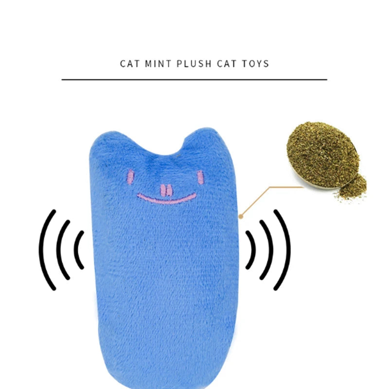 Simpatici giocattoli per gatti Divertenti giocattoli interattivi per gatti in peluche Mini digrignamento dei denti Giocattoli con erba gatta Gattino da masticare Giocattolo stridulo Accessori per animali domestici
