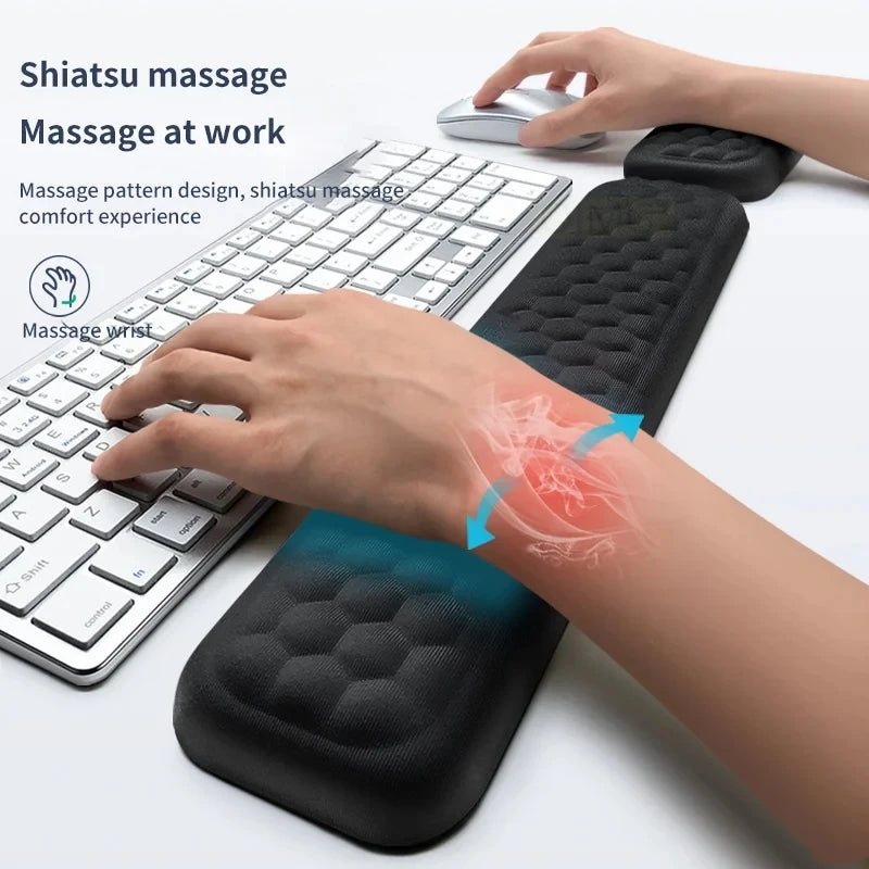 Poggiapolsi Memory Foam 2 In 1 Per Tastiera E Mouse Ergonomico