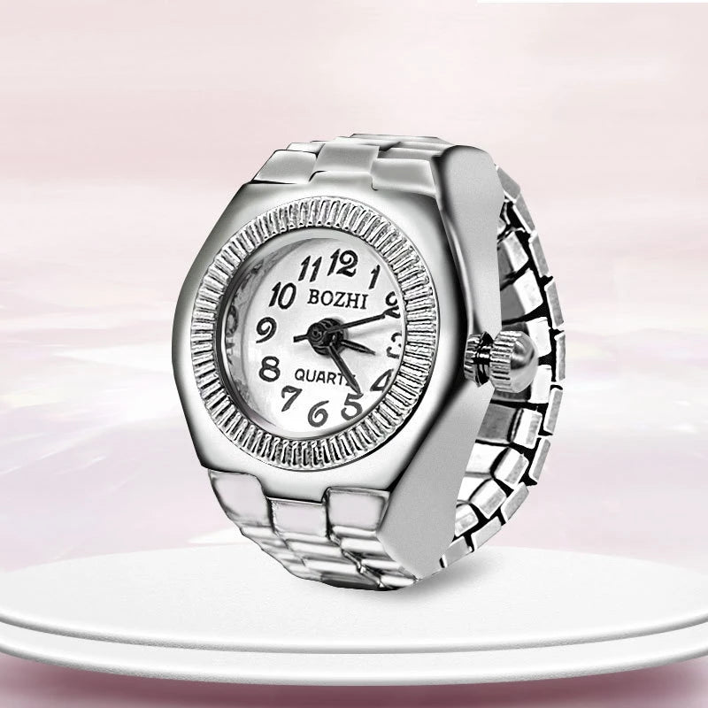 Orologio ad anello Nuovo quadrante circolare con dito in lega creativa di vendita calda Coppia di uomini e donne