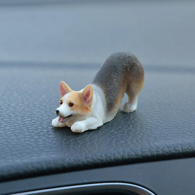 Mini Corgi Car Decoration Resin Crafts Dog Desk Decoration Decoration Simulation Cake Baking Decoration Kawaii Accessories