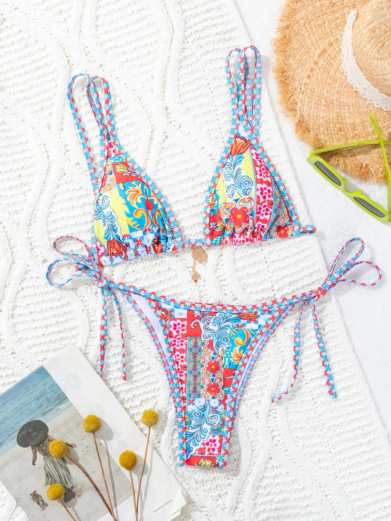 Nuovo Set Bikini Triangolo 2026 - Costume da Bagno Push-Up con Stampa Floreale e Slip Brasiliano