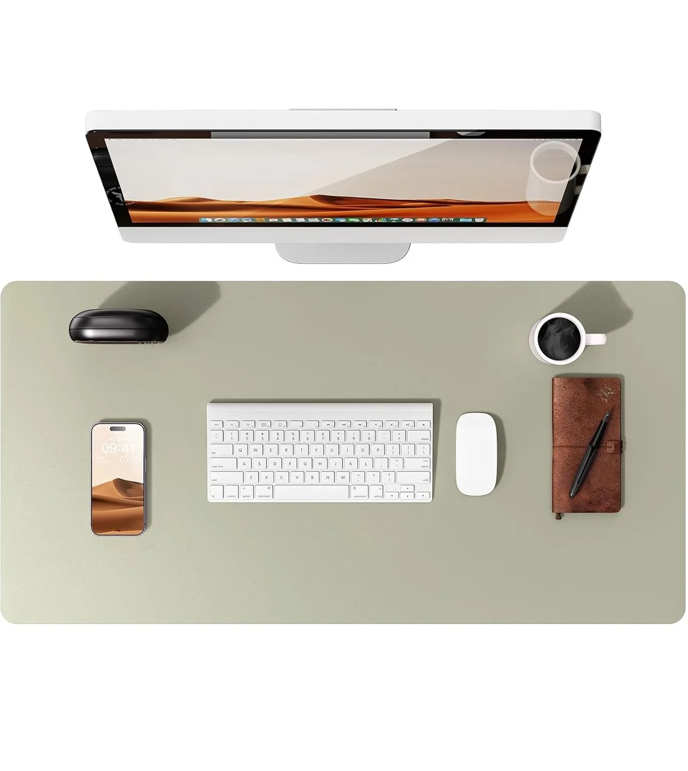 Tappetino Per Mouse Grande In Pelle PU Antiscivolo Per Scrivania E Laptop