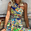 【HOT】Europa e America 2021 new wish - abito lungo bohémien con maniche a spalla singola stampate per donna