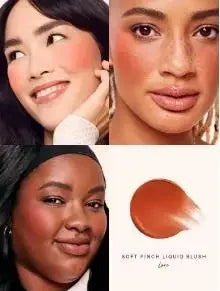 Set di blush Rare Beauty: Blush liquido effetto purè di patate, Blush in polvere che esalta il colore della pelle, con texture fine, facile da applicare e sfumare.