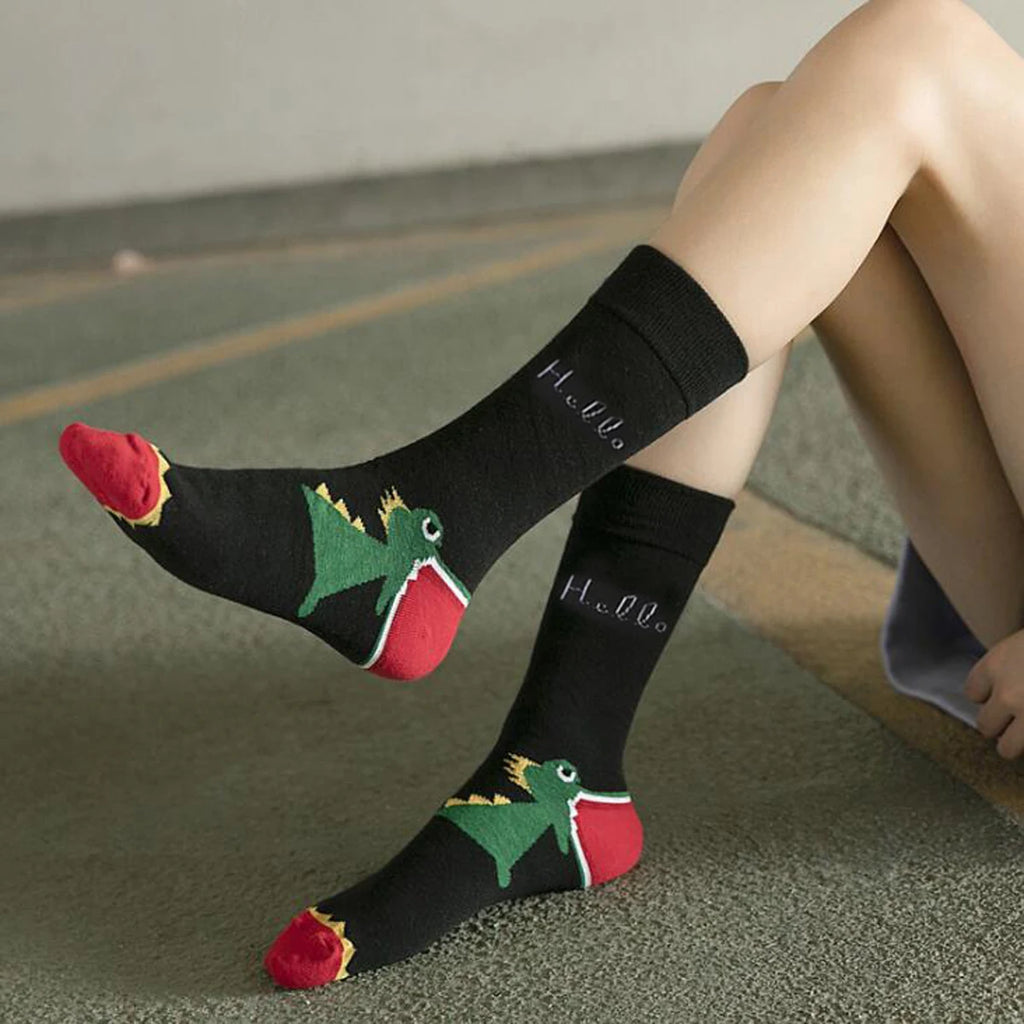1 paio di calzini da skateboard Harajuku in cotone casual da donna