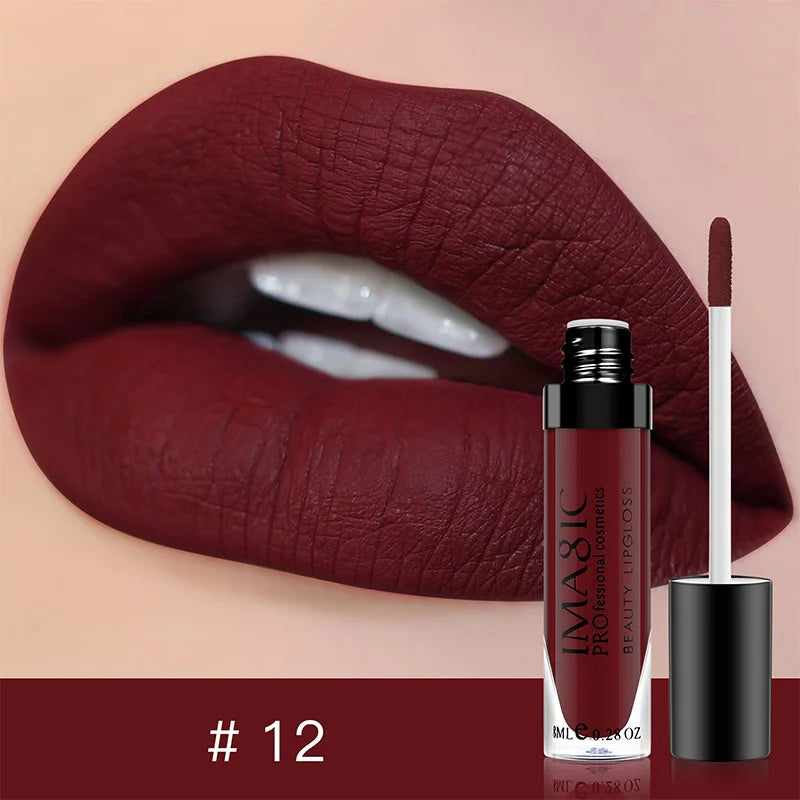 IMAGIC 1pcs matte  Sexy 28 color Matte Lipstick lipgloss Waterproof Long Lasting Gloss Beauty makeup lip gloss fashion lip