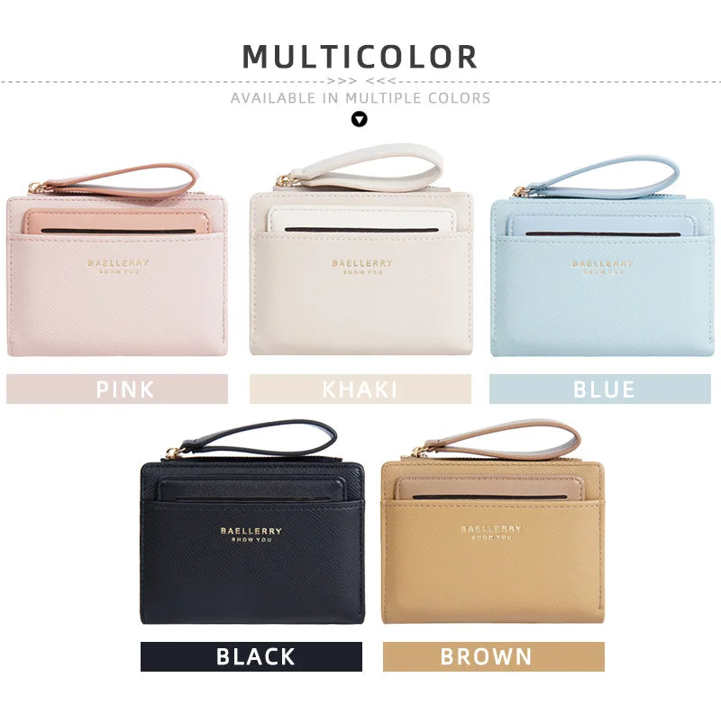 Portafoglio di Lusso Baellerry per Donne, Elegante Portamonete Sottile in Pelle PU con Scomparti Multipli per Carte