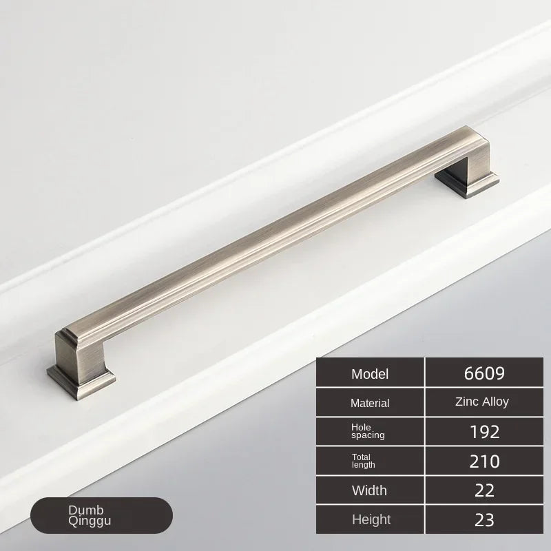 American Style Zinc Alloy Thick Solid Door Handle Drawer Pull Black Gold Wardrobe Cupboard Bedside Table Handle Cabinet Pulls