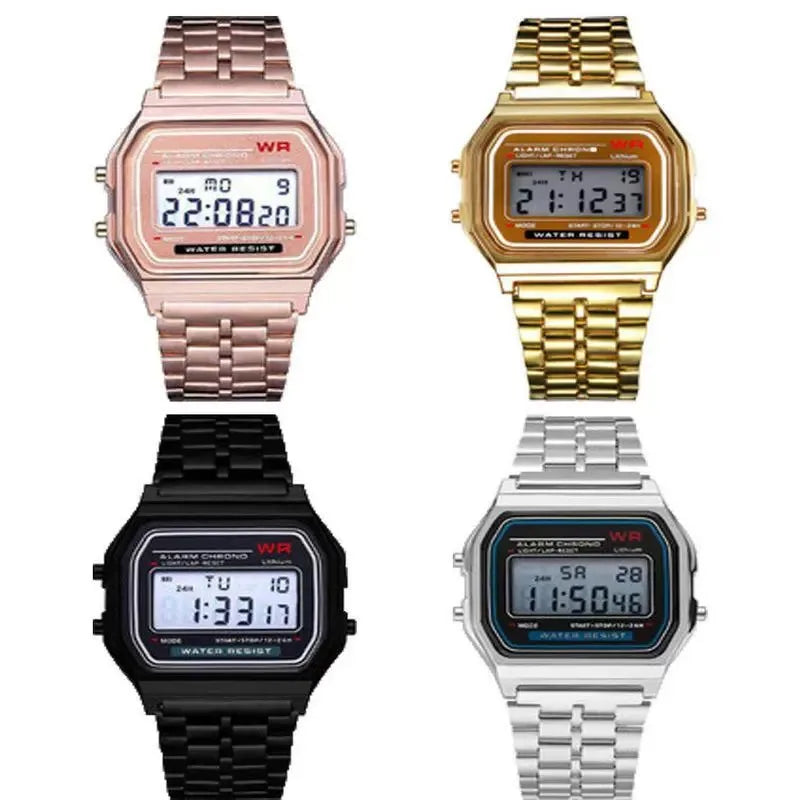 Orologi con cinturino in acciaio Orologio da donna Orologio da uomo d'affari Orologio multifunzione LED digitale Orologio da polso sportivo Orologio elettronico Electron wi