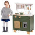 Robotime Robud Set da gioco da cucina per bambini con produttore di ghiaccio Set da gioco di finzione Giocattolo in legno per bambini dai 3 anni in su Verde vintage per bambini piccoli