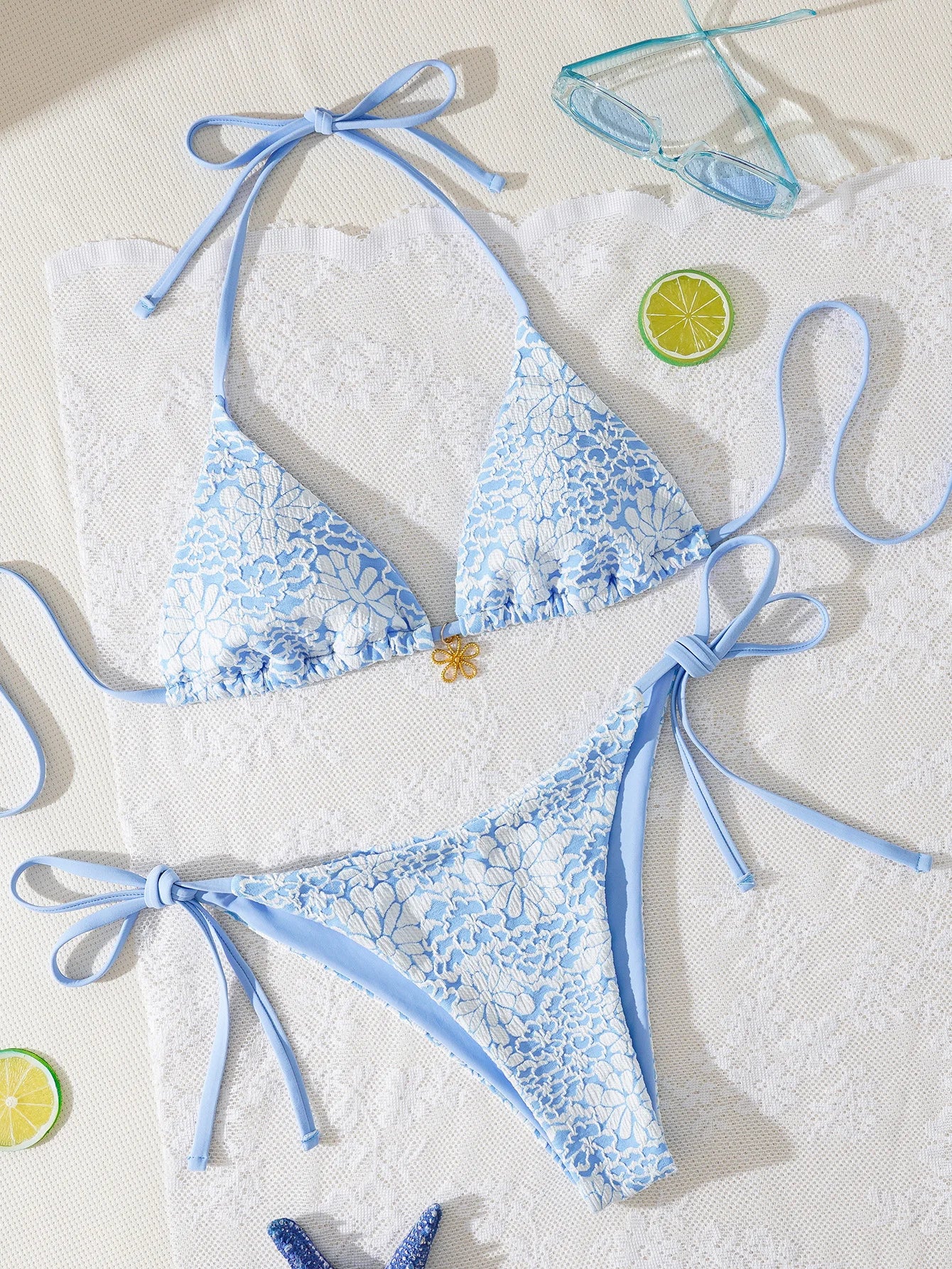 Nuovo Set Bikini Triangolo 2026 - Costume da Bagno Push-Up con Stampa Floreale e Slip Brasiliano