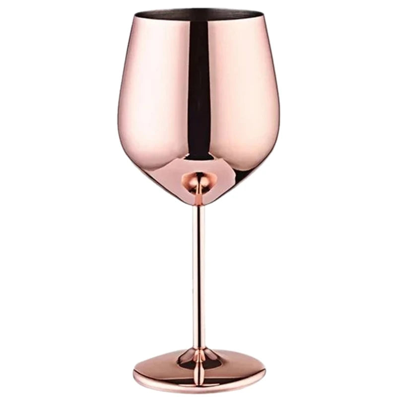 Calice per bicchiere da vino in acciaio inossidabile da 500 ml 304 color oro rosa argento oro, tazza in metallo resistente per vino rosso champagne bar party