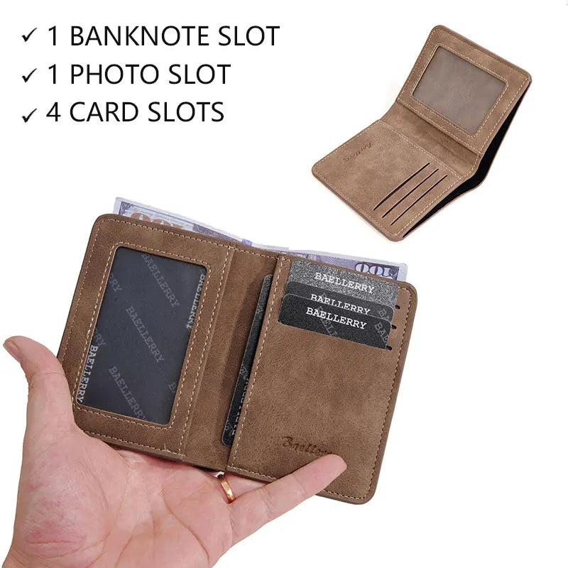 Portafoglio corto da uomo nuovo Semplice clip per carte casual Portafoglio maschile sottile Porta carte di patente di guida Portafoglio bifold sottile per uomo