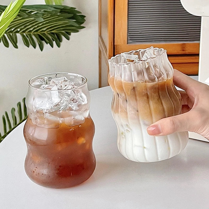 1/6 pezzi tazza di vetro giapponese tazza di vetro per caffè al latte tazza trasparente birra ins tazza di acqua potabile accessorio da cucina tazze di vetro per acqua