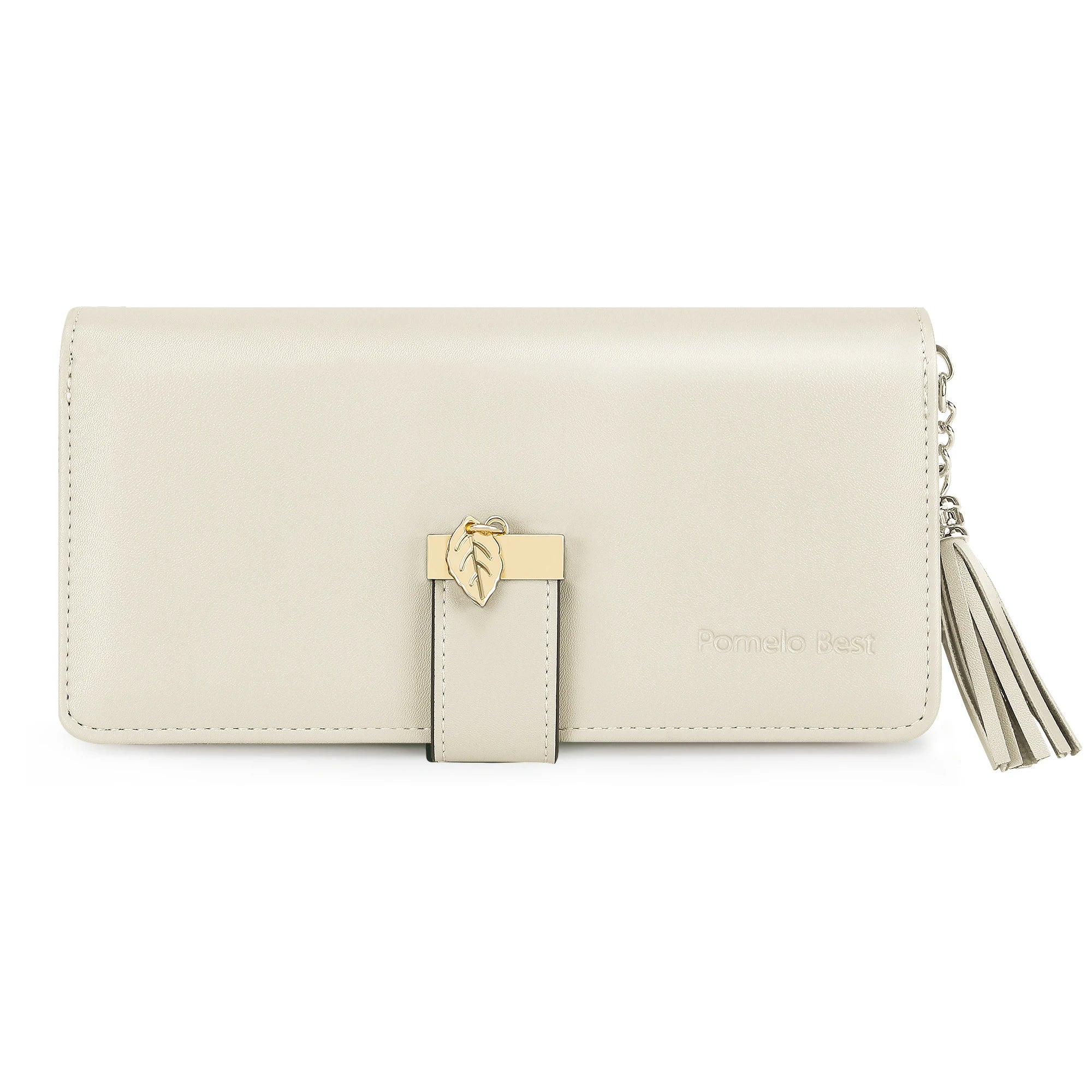 Pomelo Il miglior portafoglio da donna in tinta unita: cinturino da polso con pochette multi-carta in vera pelle con blocco RFID