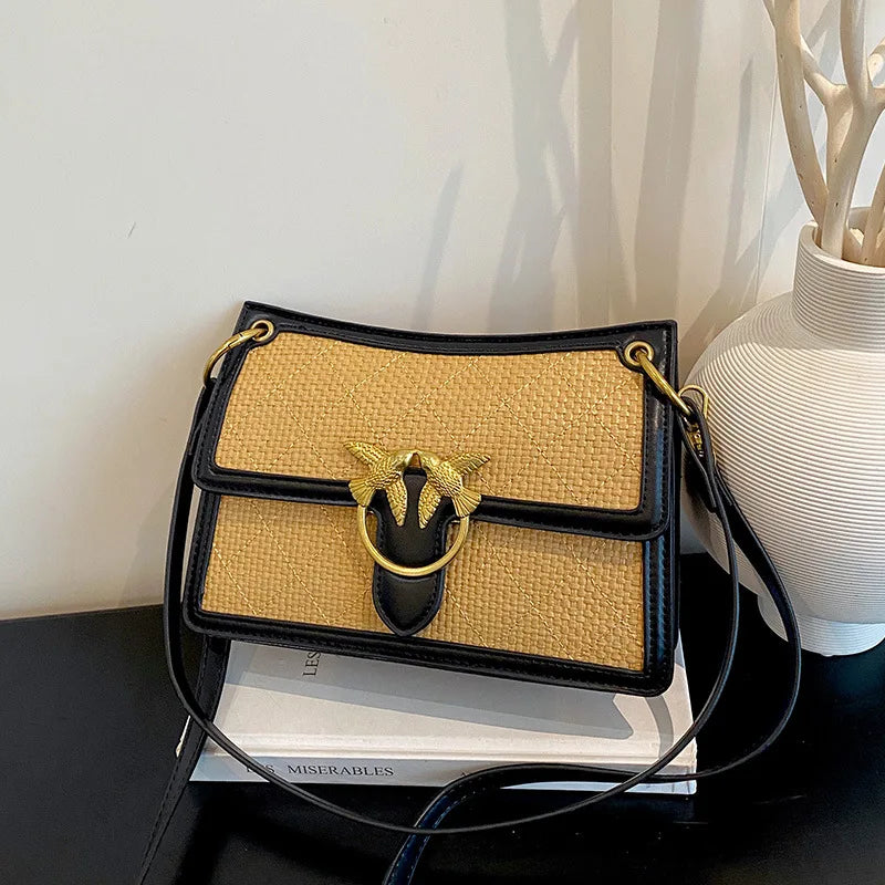 Borsa fasciatoio di lusso firmata, classica ed elegante, in pelle, da donna, a tracolla, tinta unita, tote da pendolare