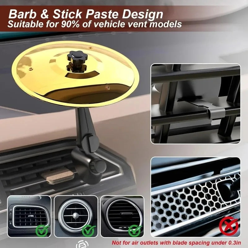 Mini tamburo musicale con presa d'aria a clip, piattino in lega Prese d'aria per auto Bacchetta Accessori decorativi Facile da installare Stile morsetto