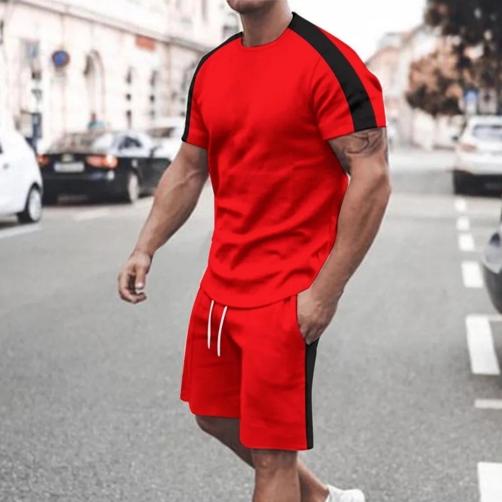 Completo Estivo da Uomo: T-shirt a Maniche Corte e Pantaloncini, Set 2 Pezzi per Casual e Sport, Ideale per Streetwear Quotidiano