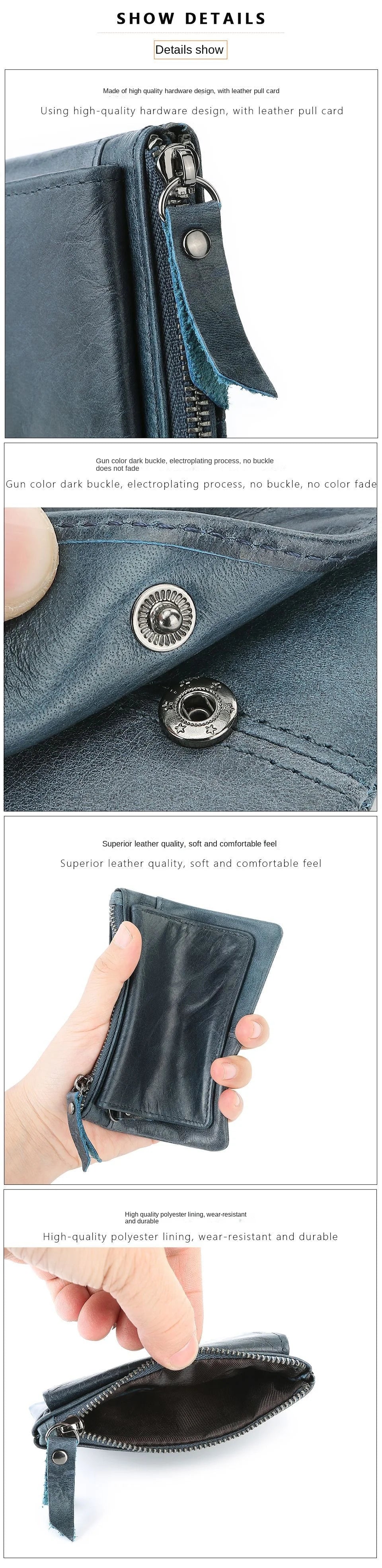 Nuova borsa per carte da donna e da uomo in pelle di mucca Portamonete Porta carte di credito sottile Portafoglio per uomo e donna Tasca per carta d'identità