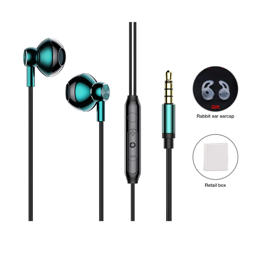 Cuffie cablate EARDECO con microfono auricolari originali HiFi Bass Stereo Music Sport cancellazione del rumore per telefono tipo C 3.5MM