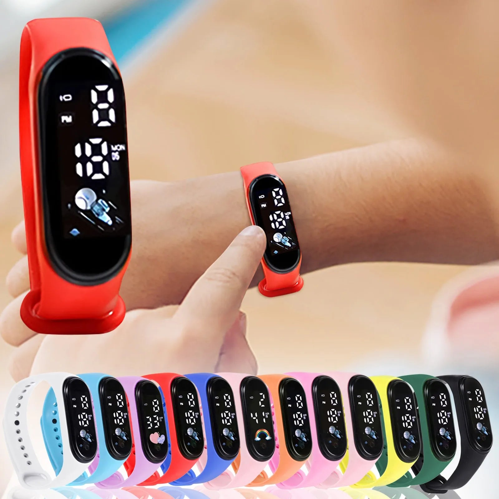 Kawaii Smart Watch per bambini Moda Outdoor Sport impermeabili Orologi per bambini Ragazzo Ragazze Orologi digitali Silicone montre enfant
