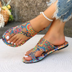 Pantofole Boho Floreali Infradito – Scivoli Casa Taglie Grandi