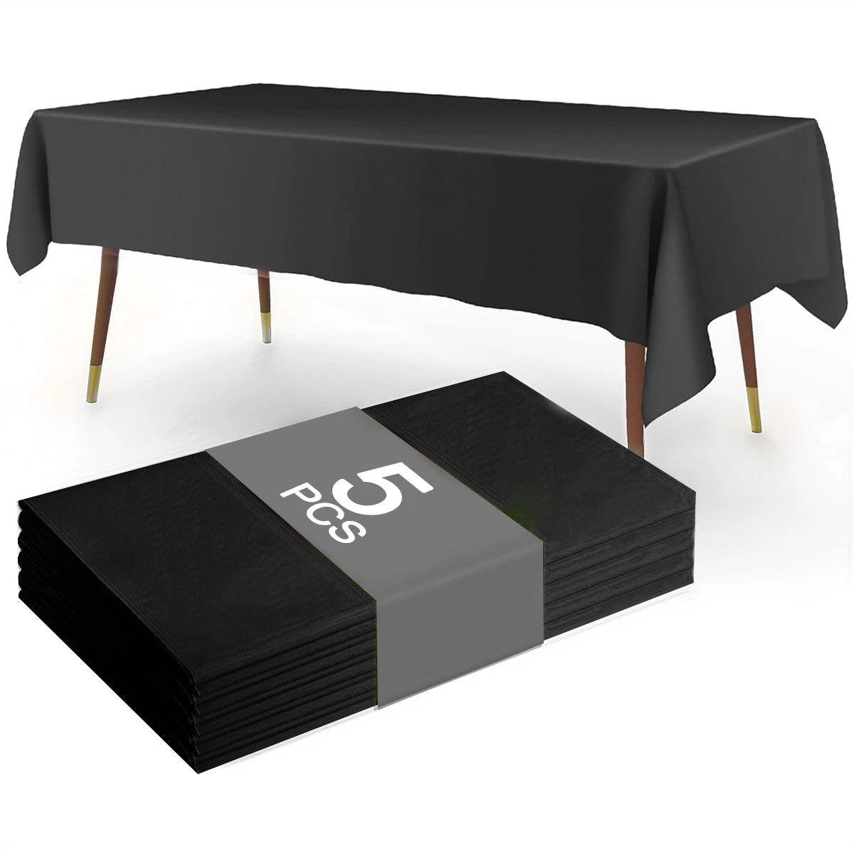 Tovaglia in plastica usa e getta nera da 183 × 137 cm per la decorazione di nozze Forniture per feste di compleanno Decorazioni per la tavola