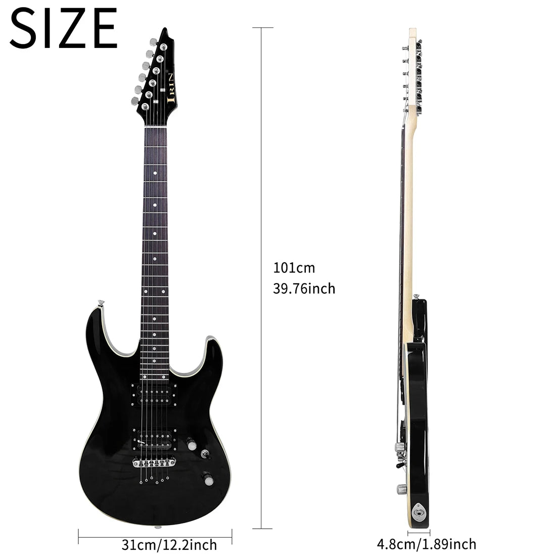 IRIN Chitarra elettrica a 6 corde 24 tasti Tecnologia corpo in acero Tastiera in legno Guitarra elettrica con cavo chiave per borsa