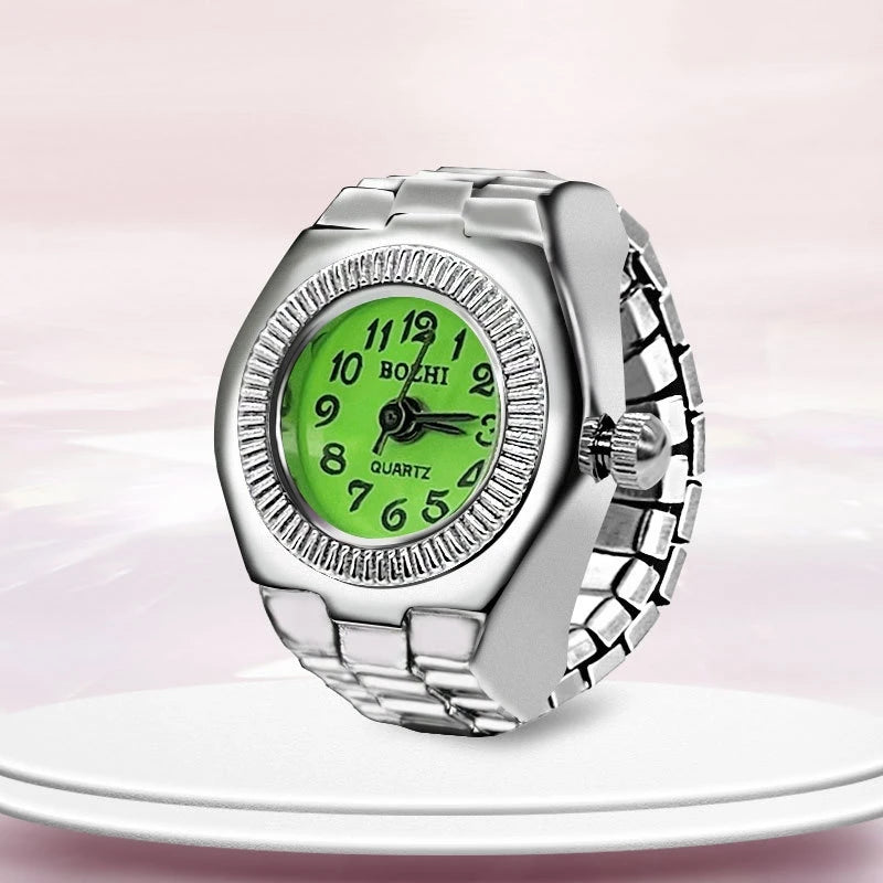 Orologio ad anello Nuovo quadrante circolare con dito in lega creativa di vendita calda Coppia di uomini e donne