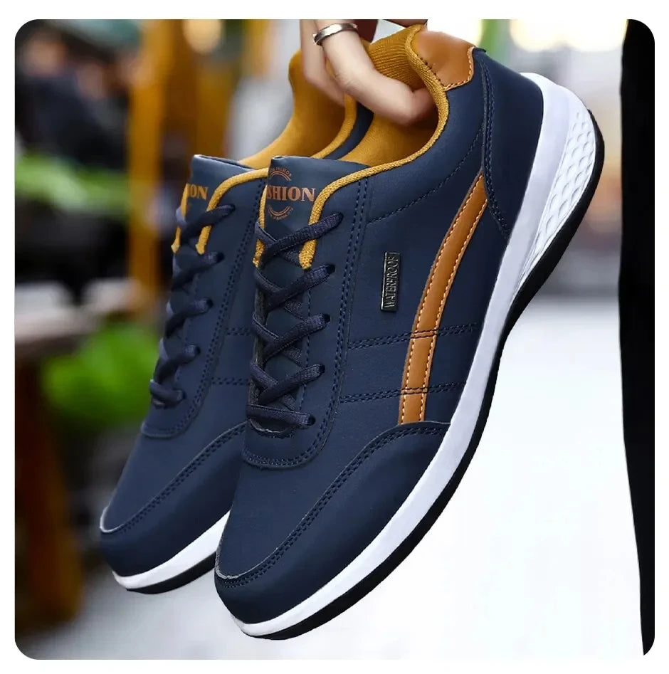 Scarpe da ginnastica da uomo Scarpe casual sportive Scarpe da passeggio da uomo in pelle per esterni Quattro stagioni Fondo morbido