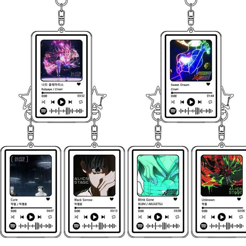 Popolare 26 brani Alien Stage Music Portachiavi Colonna sonora originale LUKA Accessorio per donna Ciondolo per borsa Playlist Codice Keying Fans Regalo