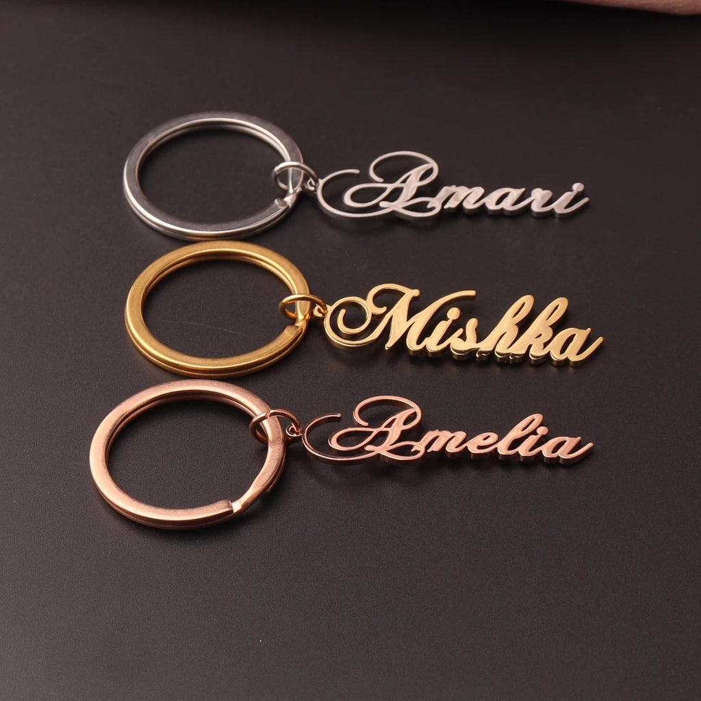 Portachiavi con lettera personalizzata con nome personalizzato Portachiavi unico in acciaio inossidabile per donna Uomo Portachiavi personalizzazione Regali Nuovo