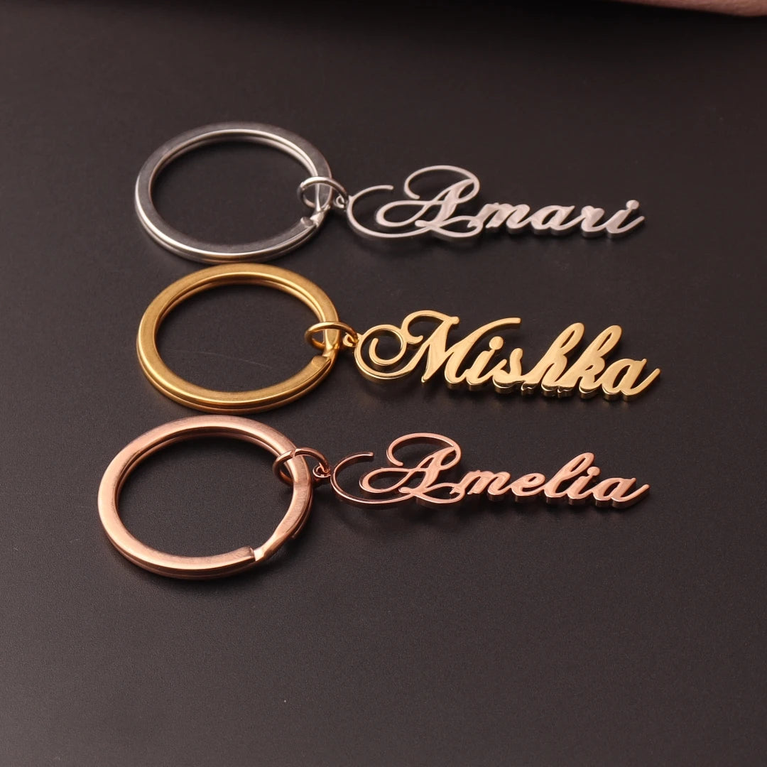 Portachiavi con lettera personalizzata con nome personalizzato Portachiavi unico in acciaio inossidabile per donna Uomo Portachiavi personalizzazione Regali Nuovo