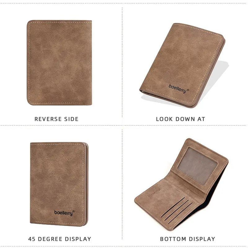 Portafoglio corto da uomo nuovo Semplice clip per carte casual Portafoglio maschile sottile Porta carte di patente di guida Portafoglio bifold sottile per uomo
