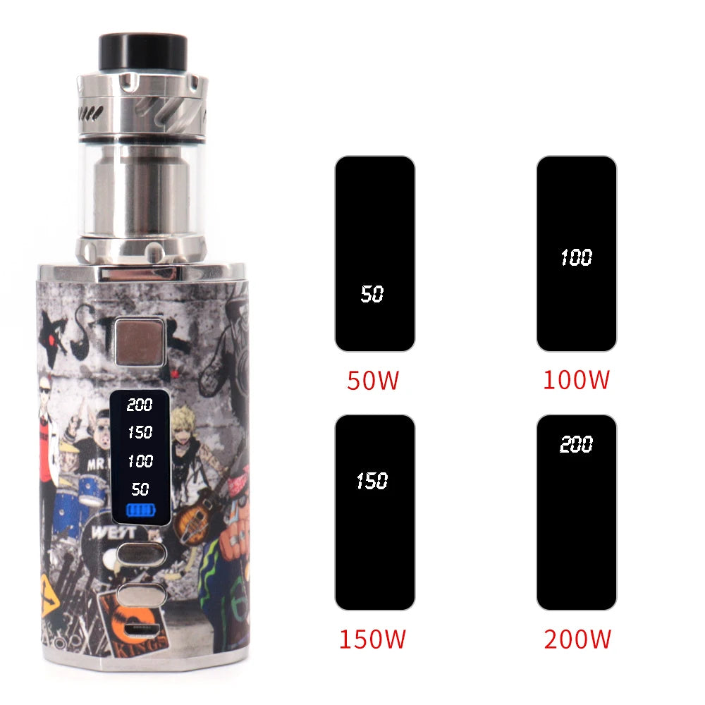 Dead Rabbit 3 RTA 200W Vape Box Mod Vaper Kit Sigaretta elettronica 4400mah Batteria Schermo OLED 3.0ml5.5ml Kit vapore a doppia bobina