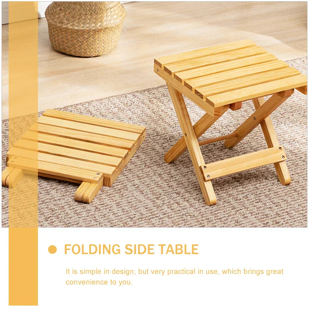 Tavolo Pieghevole Da Esterno In Legno Giallo Chiaro Piccolo