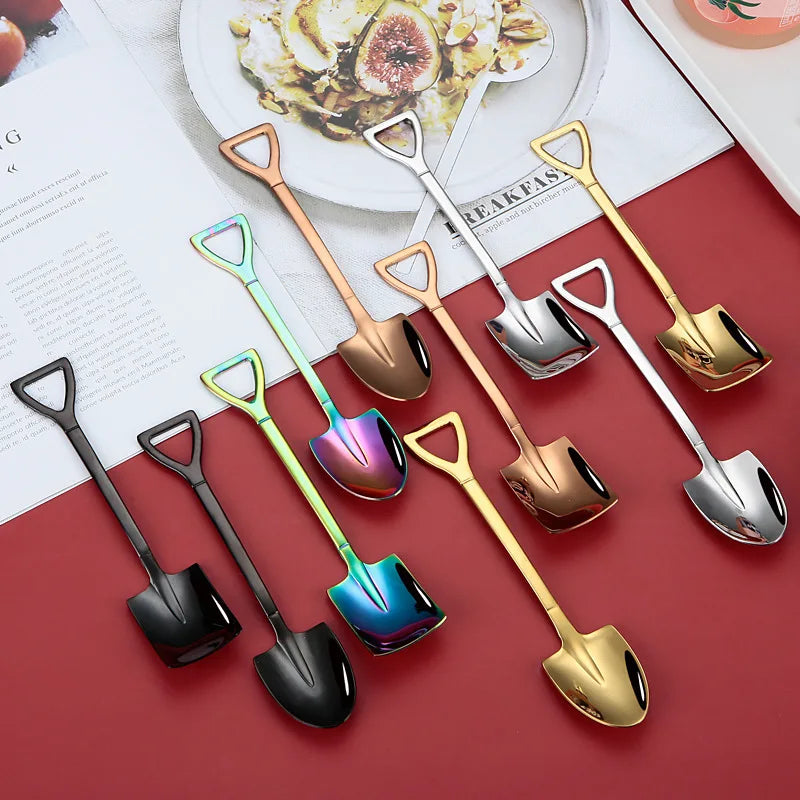 Cucchiaio da pala cucchiaino in acciaio inossidabile per cucchiaino da caffè gelato alla frutta Dessert Scoop accessori da cucina regalo di natale di nozze