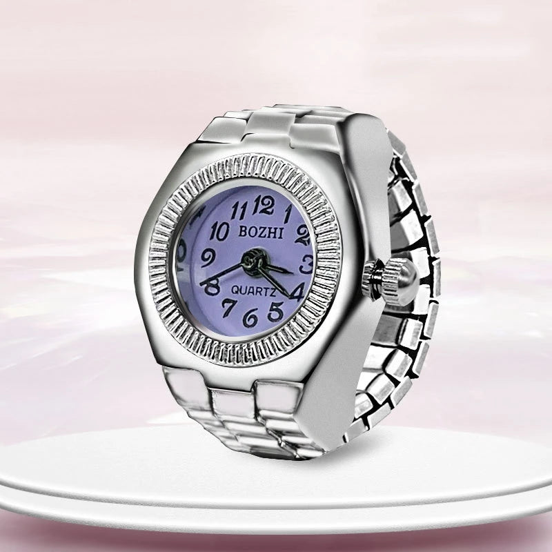 Orologio ad anello Nuovo quadrante circolare con dito in lega creativa di vendita calda Coppia di uomini e donne