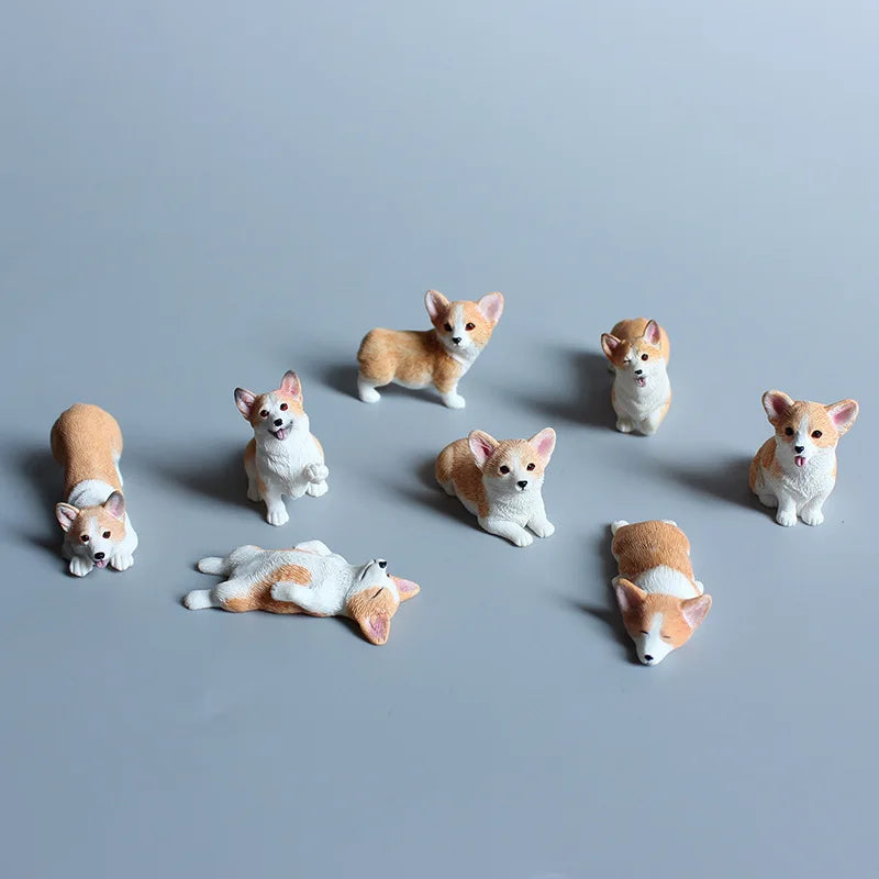 Mini Corgi Car Decoration Resin Crafts Dog Desk Decoration Decoration Simulation Cake Baking Decoration Kawaii Accessories