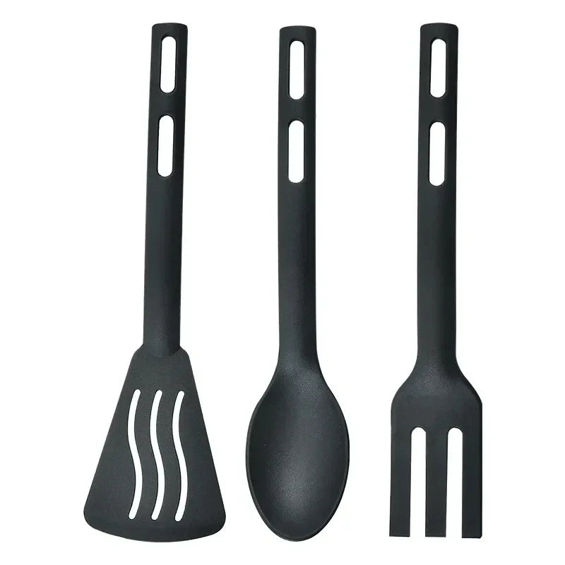 3pcs Nylon Kitchenware Shovel Spoon Surface Fork Slotted Turner Solid Spoon Fork Children's Shovel Fork Spoon Tableware