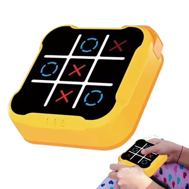 Tic-Tac-Toe Board Gioco elettronico multifunzionale Gioco da tavolo educativo Montessori Scacchi Set di scacchi portatile per adulti e bambini