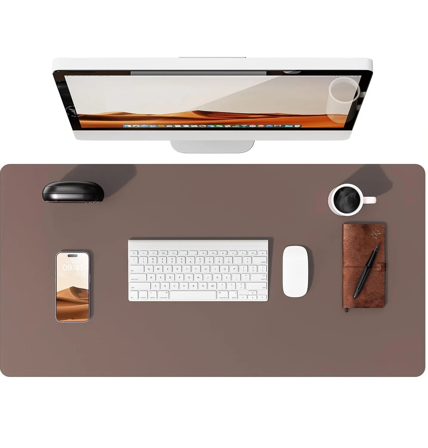 Tappetino Per Mouse Grande In Pelle PU Antiscivolo Per Scrivania E Laptop