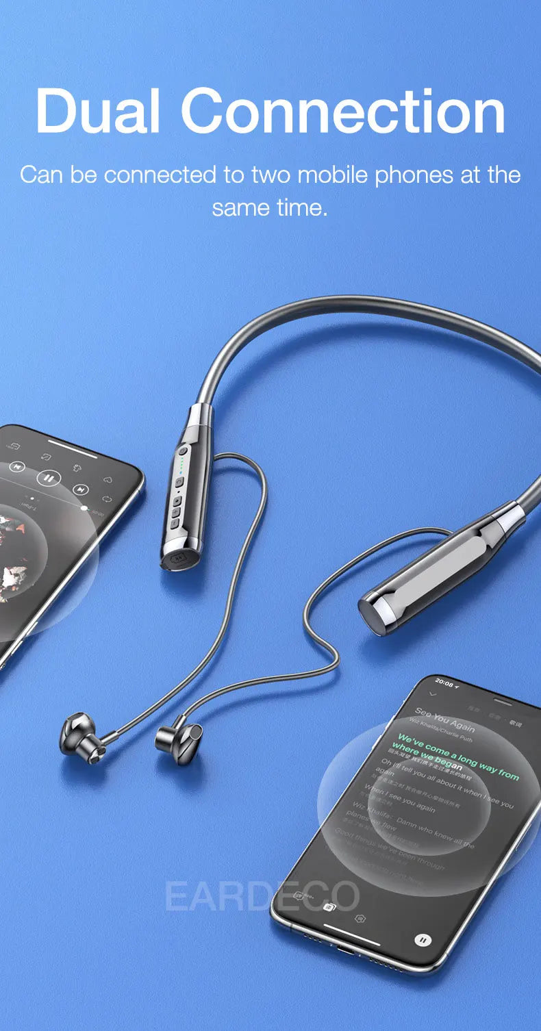 EARDECO 100 ore Endurance cuffie Wireless Bass In-ear Bluetooth cuffie auricolari musica Sport auricolare con microfono Stereo