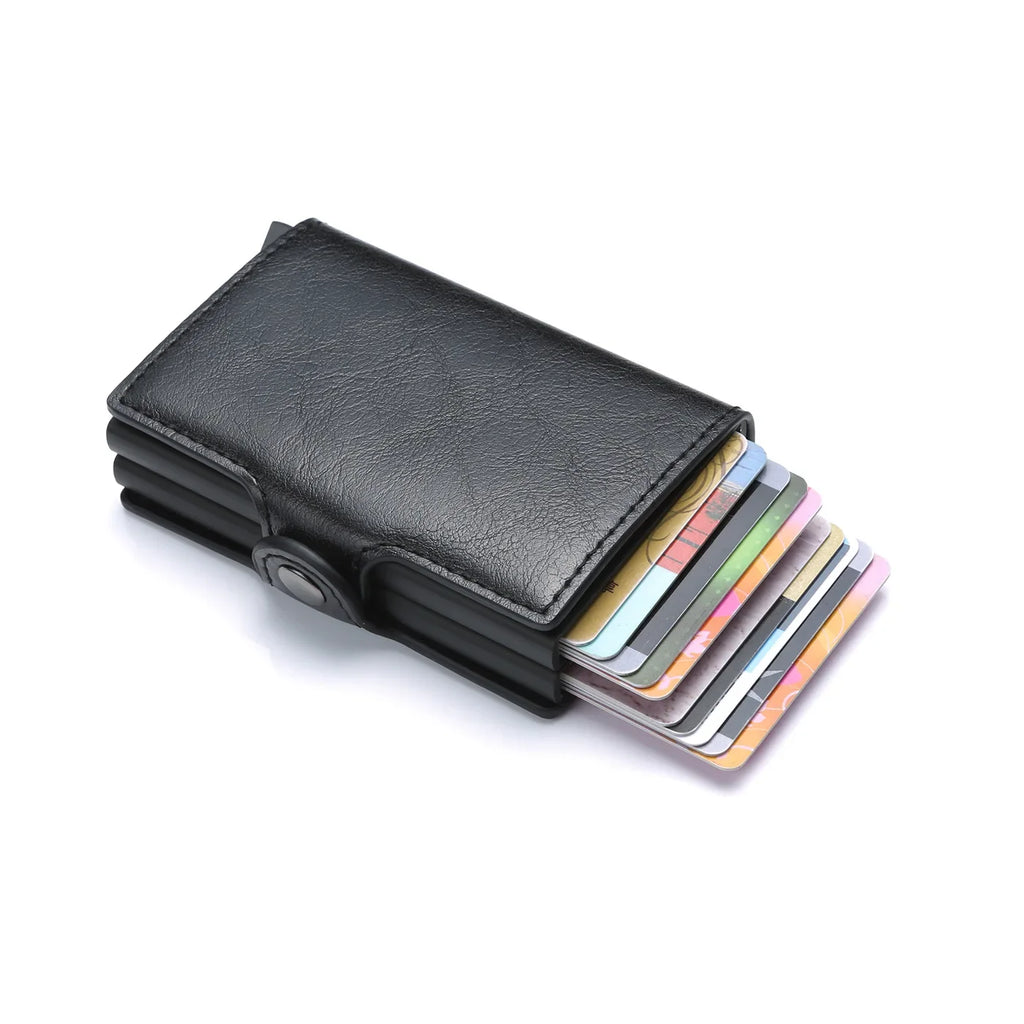 Nome inciso Portafoglio pop-up mini in fibra di carbonio Regalo personalizzato Carta Rfid Portafogli da uomo di alta qualità 12 porta carte Piccolo sacchetto di soldi