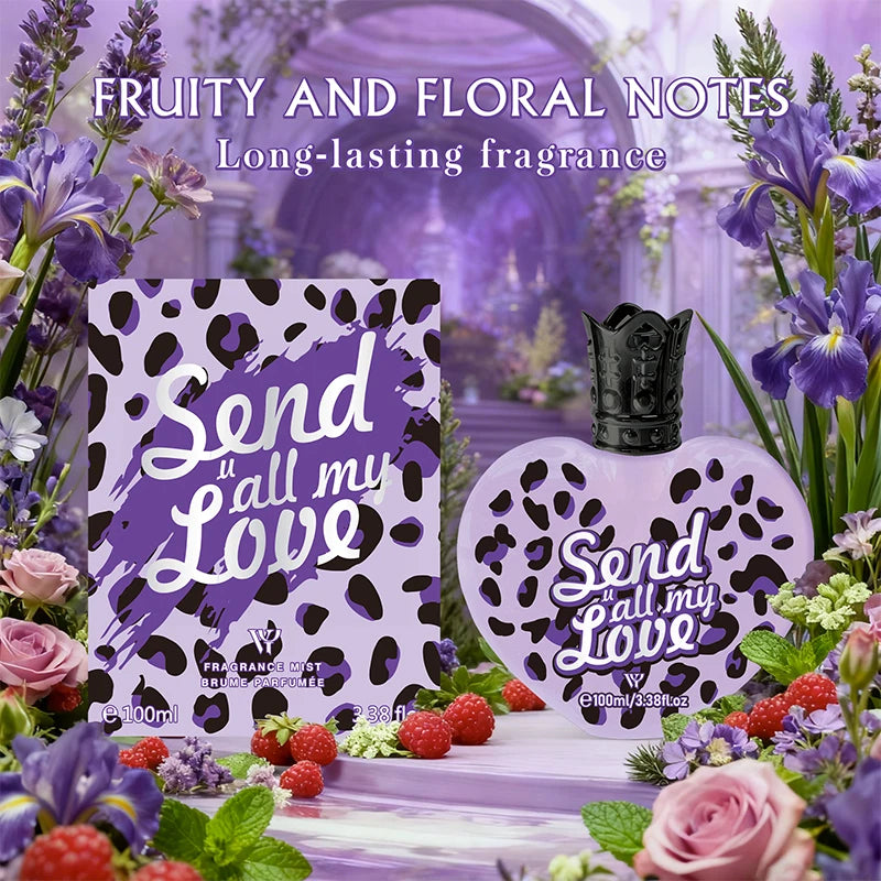 Creative Brand Unisex Heartshaped Perfume Fresh Natural Orange Berry Woody Rose Light Perfume Sweet Girlish Love Fragrance Spray