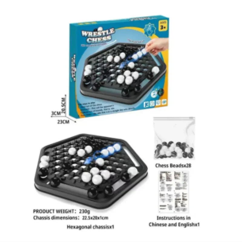 Set di scacchi push hard - Gioco di logica interattivo per famiglie Treno strategico per bambini Gioco da tavolo bianco nero per fidanzamento genitore-figlio