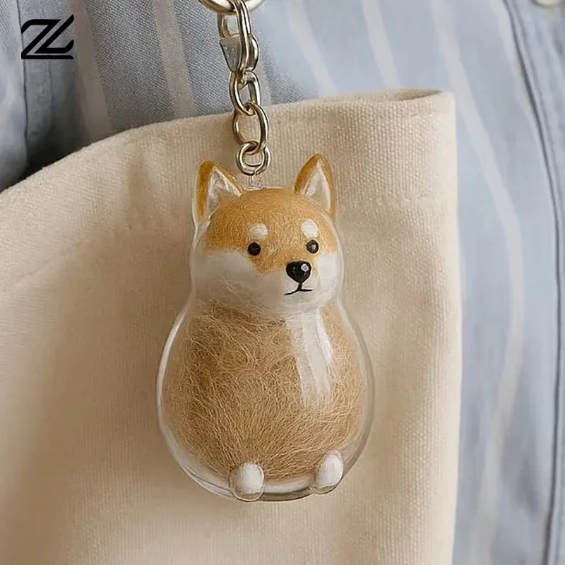 Portaoggetti per peli di cane Portachiavi con ciondolo carino Ciondolo per borsa Coppia Portachiavi per auto Collezione di souvenir di gioielli Accessori per la decorazione del regalo