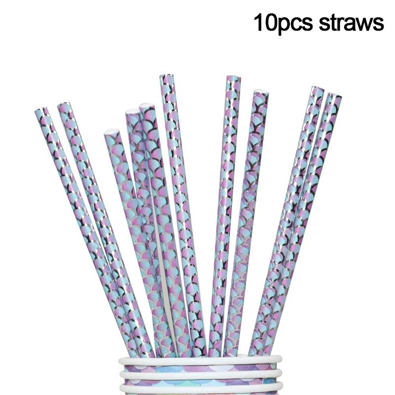 Set di stoviglie usa e getta per la decorazione della festa di compleanno della sirena piatti per la coda della sirenetta forniture per feste a sirena per ragazza decorazioni per matrimoni